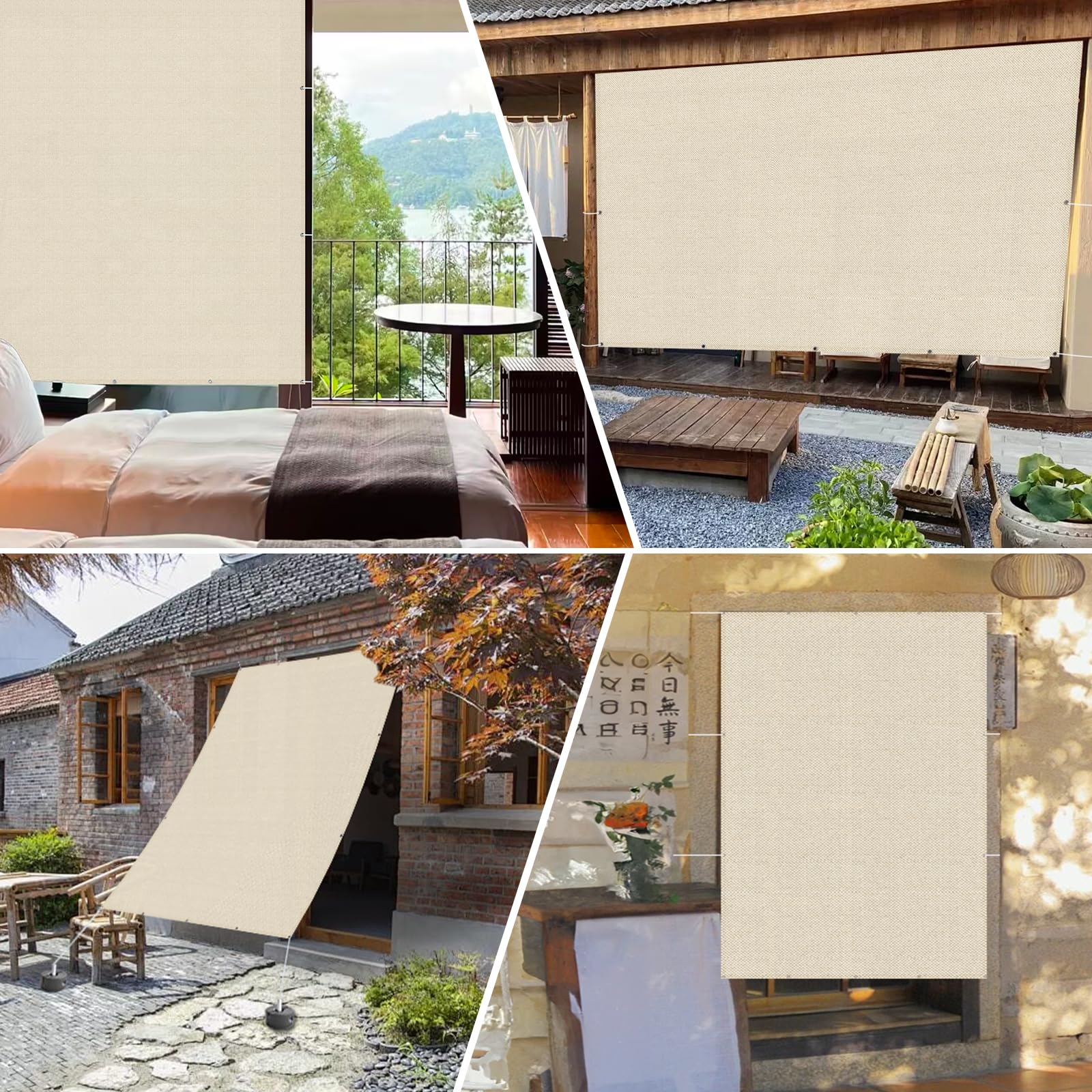 Amazon.co.jp: LOVE STORY 撥水シェード 2×4m ベージュ 雨よけ 防水